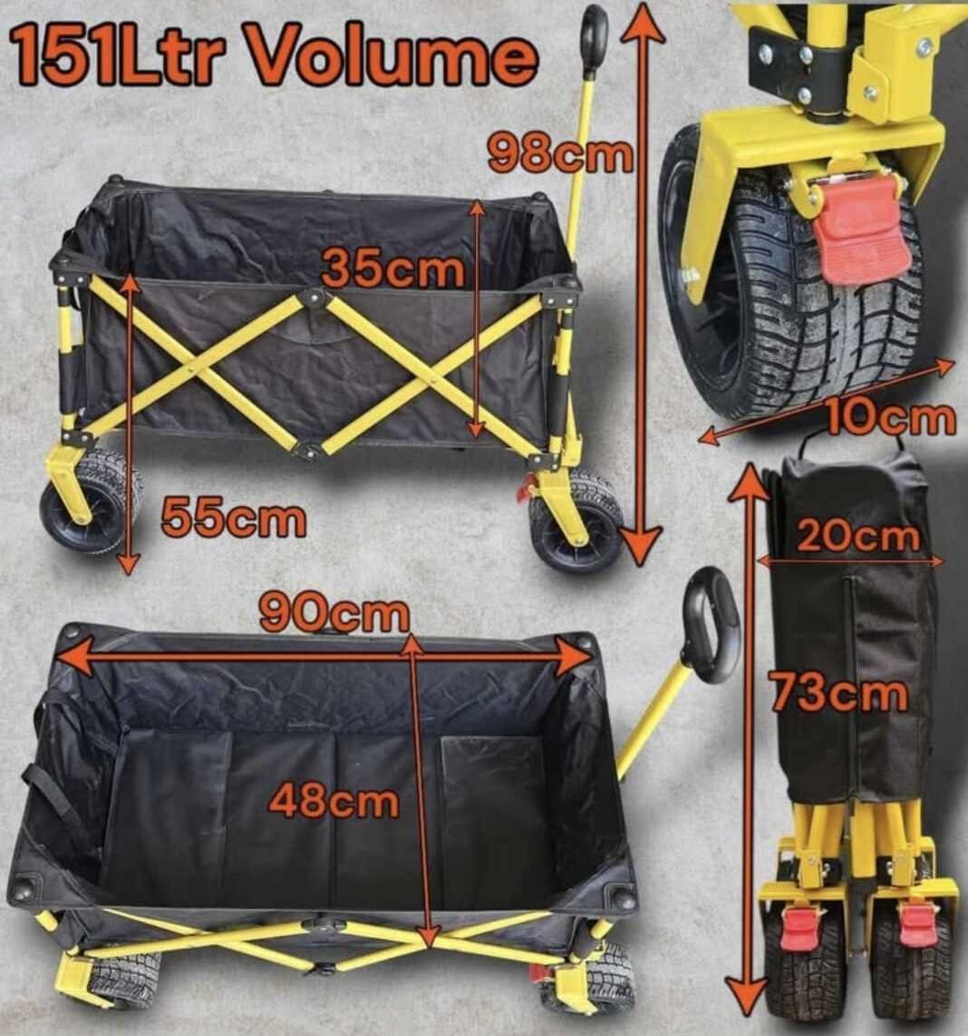 Heavy-Duty Folding Utility Wagon 151L